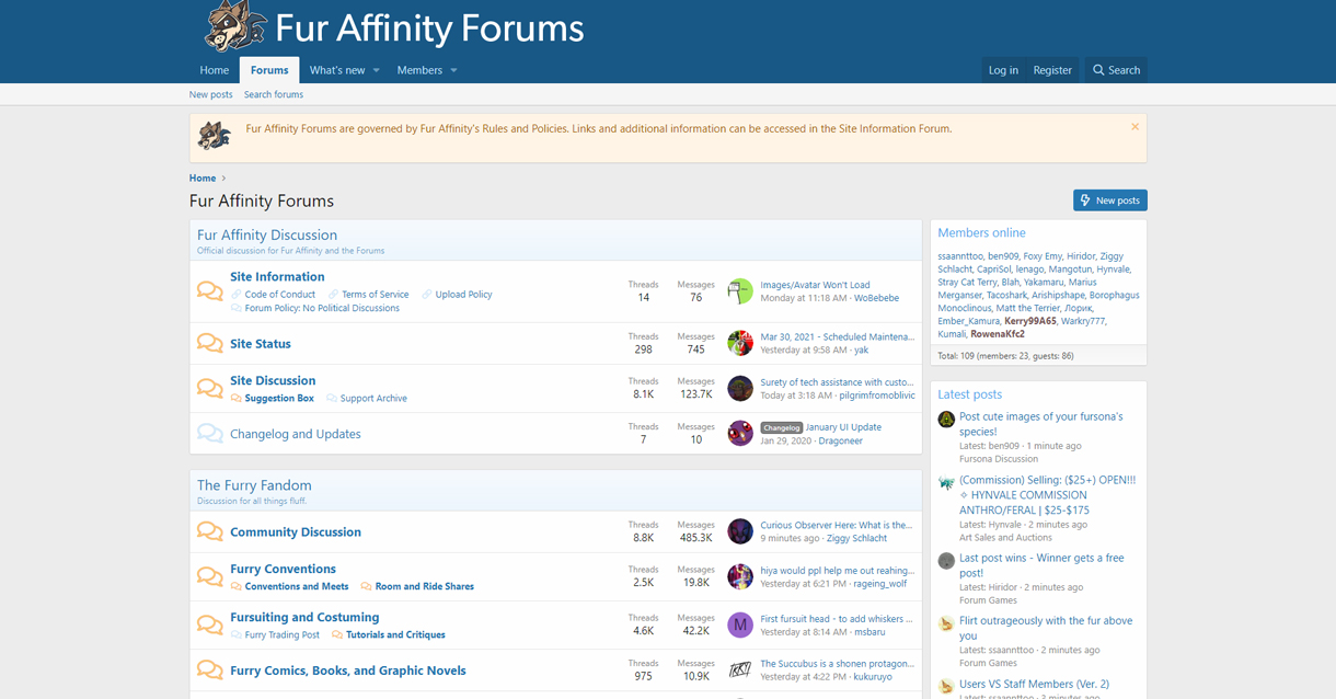 Fur affinity forums