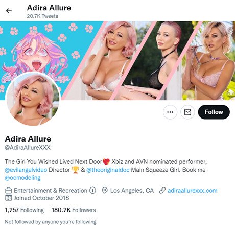 Adira Allure & 265+ Twitter Porn Accounts Like Twitter.com