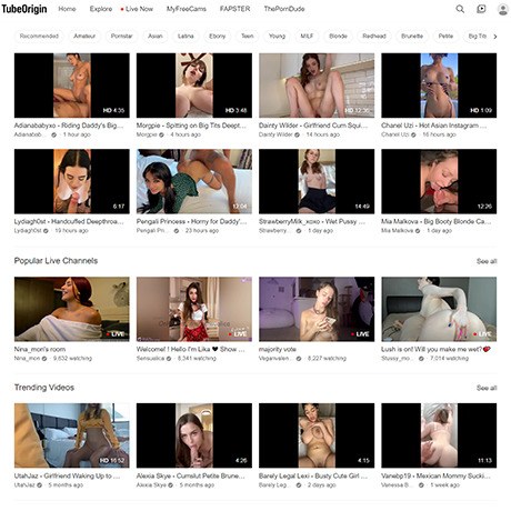 Free Live Porn Channels - TubeOrigin & 136+ Free Porn Tube Sites Like Tubeorigin.com