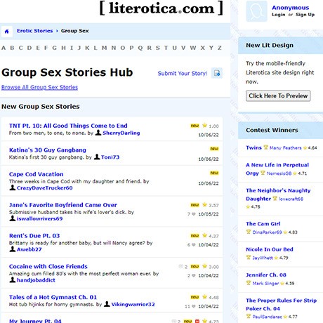 460px x 460px - Literotica Group Sex & 16+ Gangbang Porn Sites Like Literotica.com