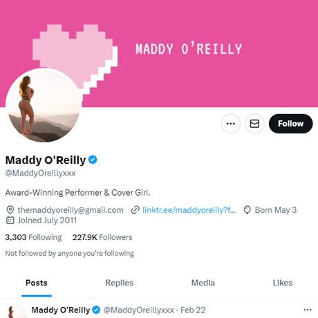Maddy O'Reilly Twitter