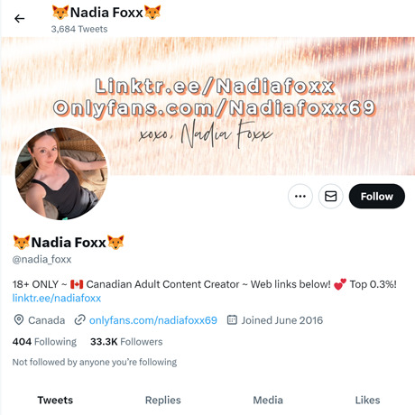 Nadia Foxx Twitter