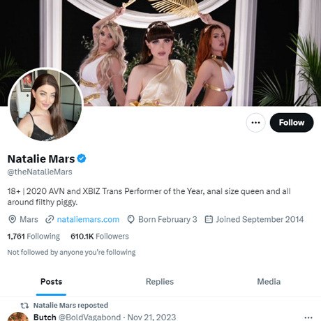 Natalie Mars Twitter (TS)